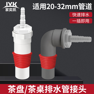PVC管宝塔头接头茶盘排水管转接头茶桌排水管接头20 32mm一插即用