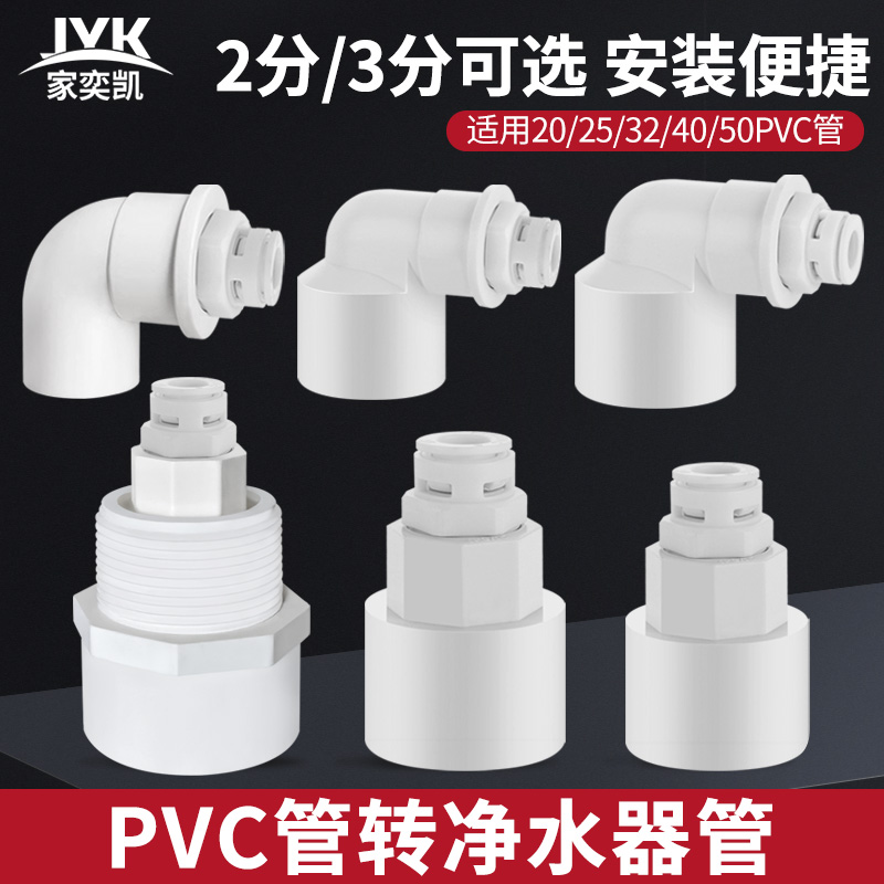 PVC管转2分3分净水器管直通茶几扫地机接头饮水机PE排水管连接头