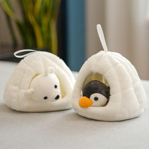 雪洞小企鹅公仔毛绒玩具