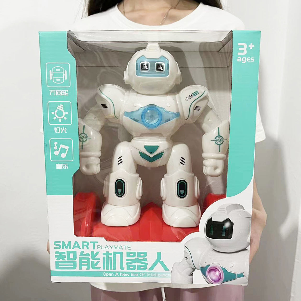 新款机器人电动平衡车炫酷儿童音乐灯光旋转玩具车地摊批发