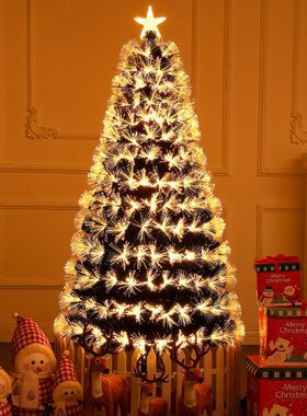 加密光纤树家用绿色暖光圣诞树1.5米1.8米酒店商场圣诞节装饰