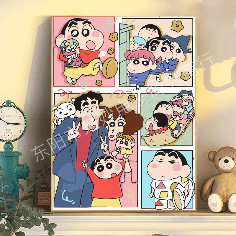 数字油画新款diy卡通手工填色成人解压丙烯油彩画客厅装饰高级感图片