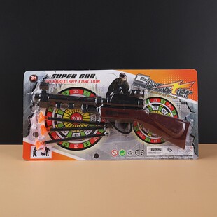 新款儿童玩具弹珠枪游戏泡泡枪打吸盘枪吸塑装塑料枪2元玩具批发