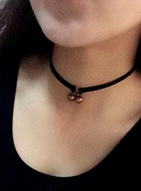 简约项链女锁骨链学生蕾丝黑色