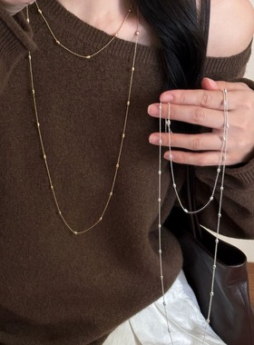 欧美跨境新款女士时尚轻奢项链长款流苏锁骨链个性百搭颈链配饰