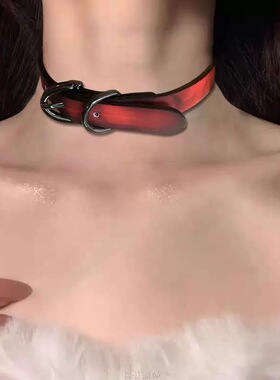 温感变色项链颈带y2k项圈女choker链条脖圈颈链颈圈超辣链子颈环