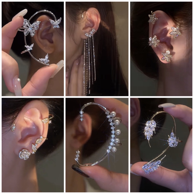 超仙无耳洞女珍珠流苏饰品耳挂