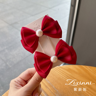 儿童发饰蝴蝶结发夹小女孩甜美侧边刘海夹后脑勺马尾顶夹公主头饰