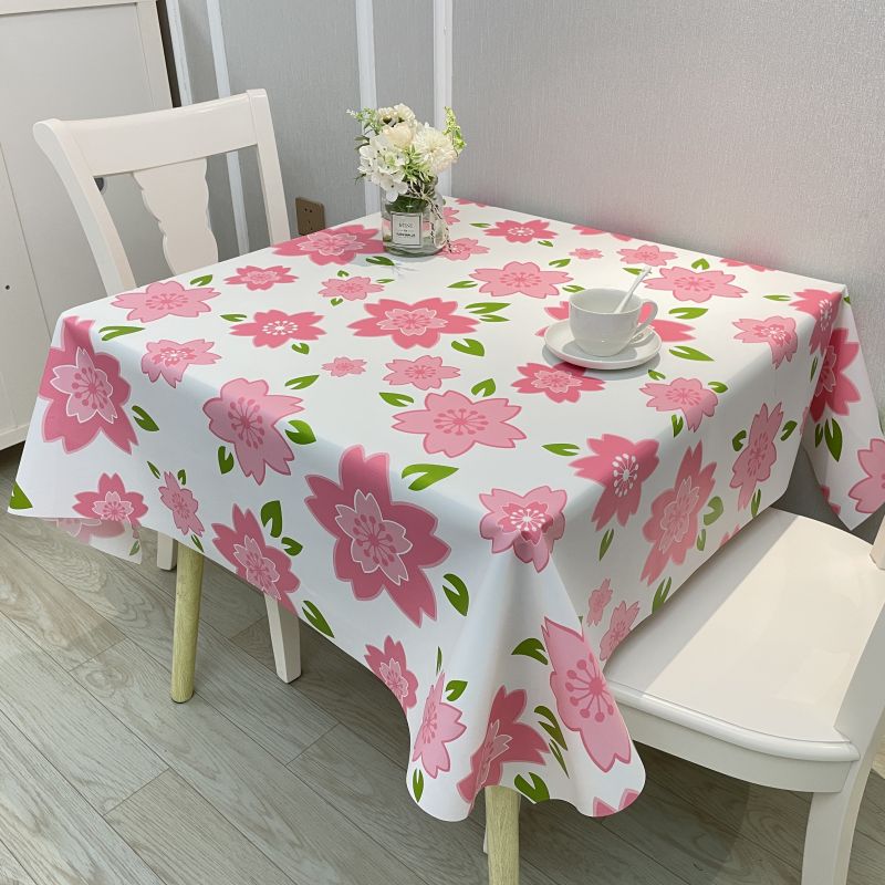 田园塑料防水防油免洗正方形桌布