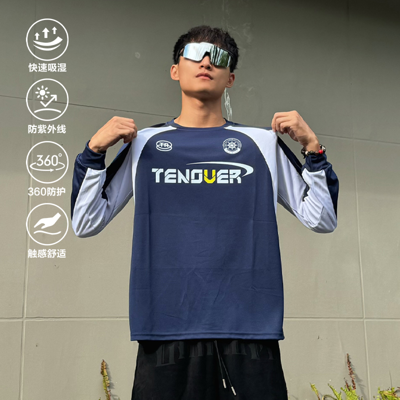 TENOVER秋冬上新美式拼接复古T恤