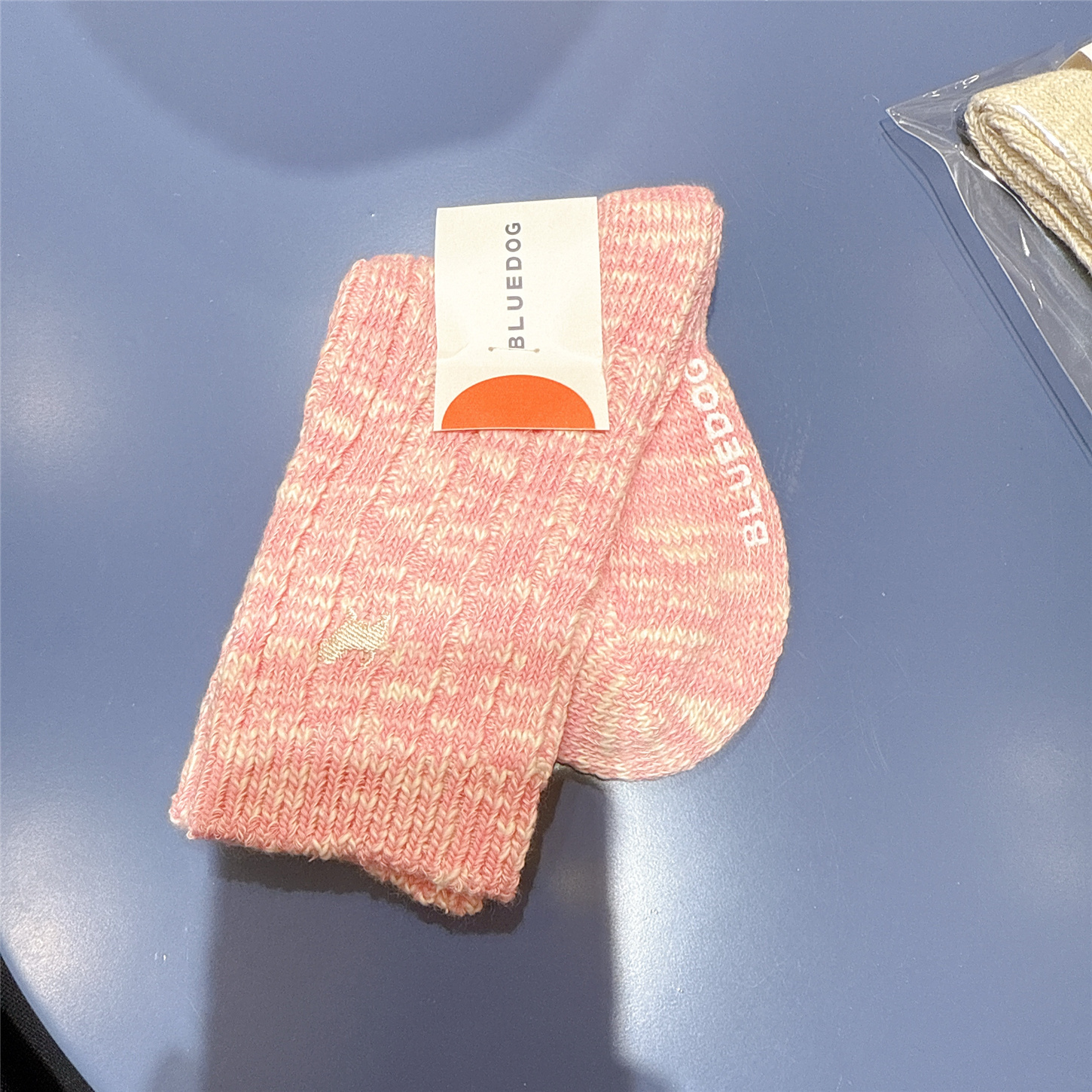 BLUEDOG kids大蓝狗女童字母log中筒袜韩国代购25冬保暖舒适袜子