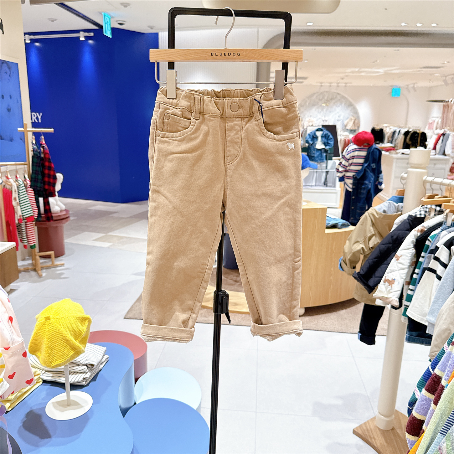 bluedog kids大蓝狗女童松紧腰休闲裤韩国代购2025冬厚实直筒裤子