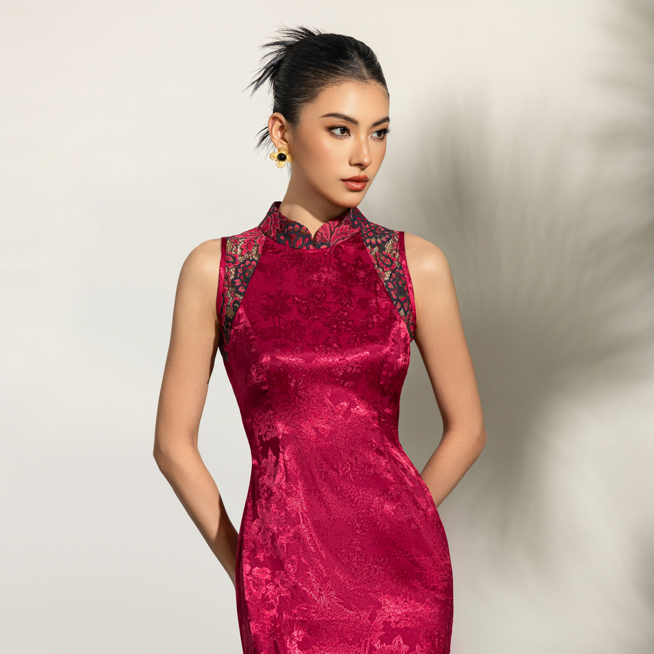 新中式改良旗袍敬酒服新娘红色结婚订婚礼服无袖提花国风2025新款