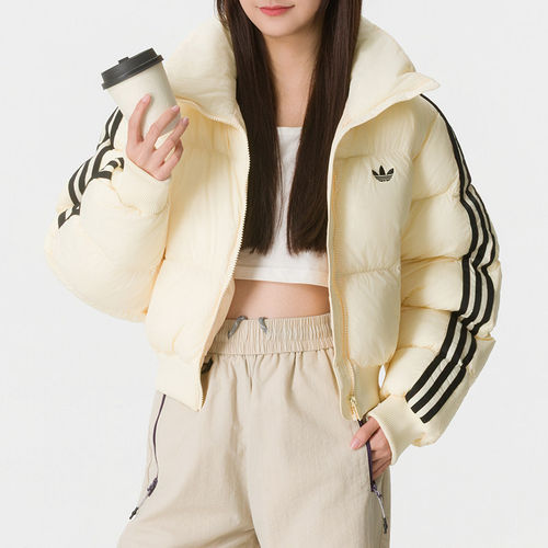 阿迪达斯三叶草女立领保暖棉服