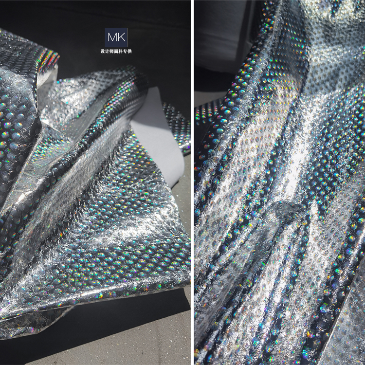 银星球皱裂纹皮革布 diy设计师创意拍照网红背景时尚毕业作品面料