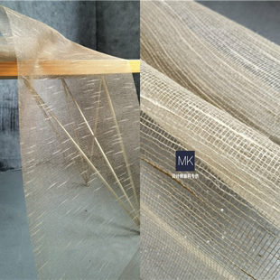 复古咖色归隐手工棉麻 立体重肌理衬衣布汉服布料服装设计师面料