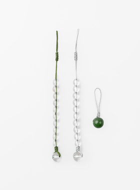 净莲梵尘 上师同款白水晶技术器js 碧玉卡子 文玩珠串侧挂配饰 ZF