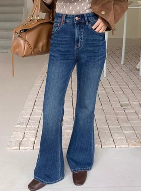 2026春欧货安琦斯58681小野猫精灵腿四面弹超模喇叭裤牛仔裤女