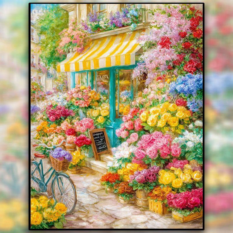 带框钻石画满钻方钻手工贴钻绣公主卧室欧式客厅唯美花园花店新款,居家布艺,十字绣套件,淘宝优惠券,粉丝福利购,淘宝优惠卷