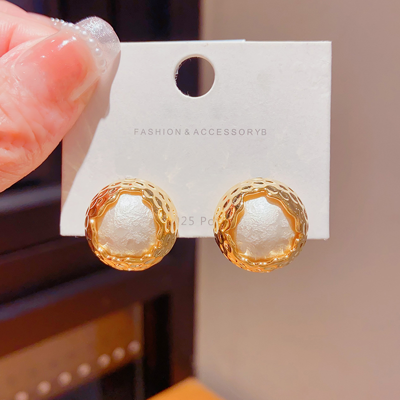 欧美大气时尚设计感珍珠耳钉纯银针女轻奢小众高端气质耳饰耳环