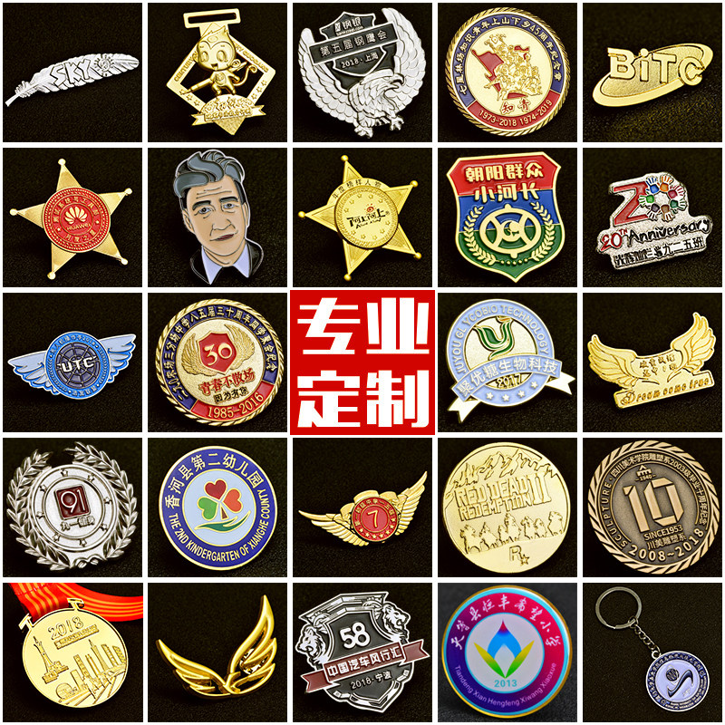 金属徽章定做会徽胸章针班徽校徽个性徽章/吧唧定制
