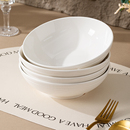 纯白盘子菜盘家用陶瓷深口圆盘餐盘简约餐具炒菜深盘创意汤盘菜碟