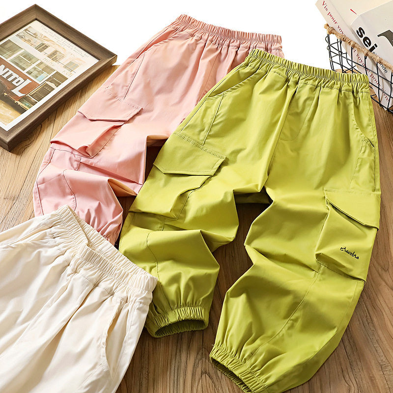 儿童工装裤女童纯棉裤子2026春秋新款韩版时尚冲锋裤中大童运动裤,童装/婴儿装/亲子装,儿童冲锋裤,淘宝优惠券,粉丝福利购,淘宝优惠卷