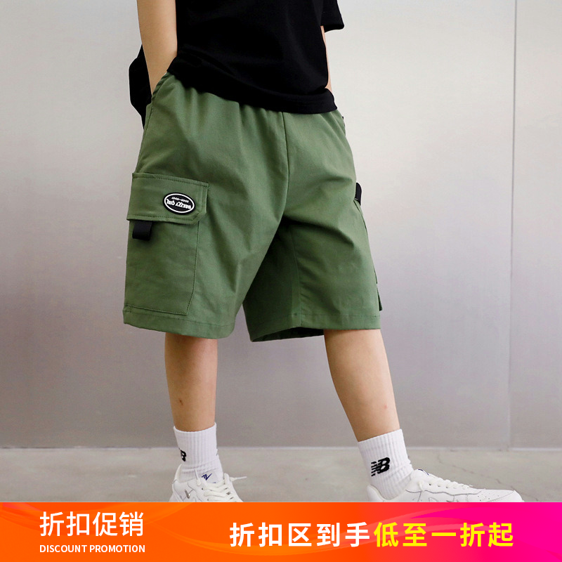 男童裤子夏季薄款短裤2025新款儿童休闲中裤中大童五分工装裤洋气