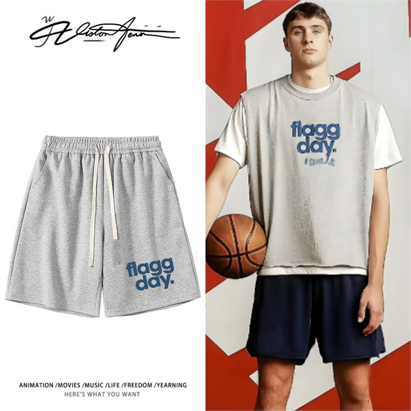 美国篮球联赛独行侠弗拉格同款字母印花粉丝应援短裤夏季宽松休闲