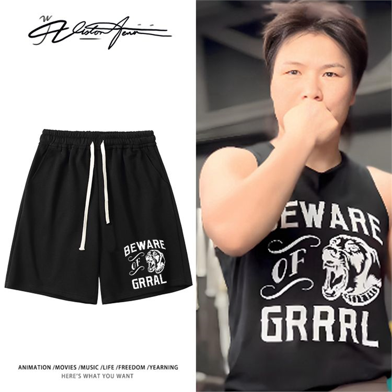 张伟丽ufc双冠王挑战赛同款训练印花短裤夏季宽松休闲百搭