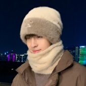 男士 毛绒帽雪地骑车防寒套头帽 时尚 冬季 保暖护耳包头帽子围脖韩版