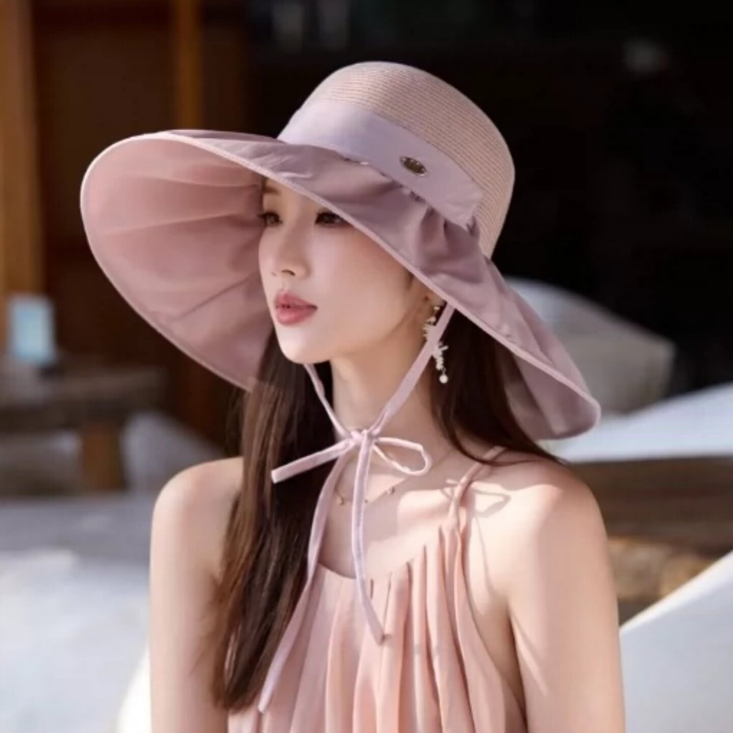 夏季遮阳防紫外线渔夫帽女大帽檐遮脸防晒帽户外出游时尚布草帽