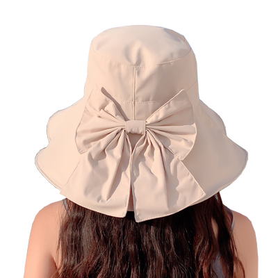 蝴蝶结日系出游沙滩遮阳帽子防晒