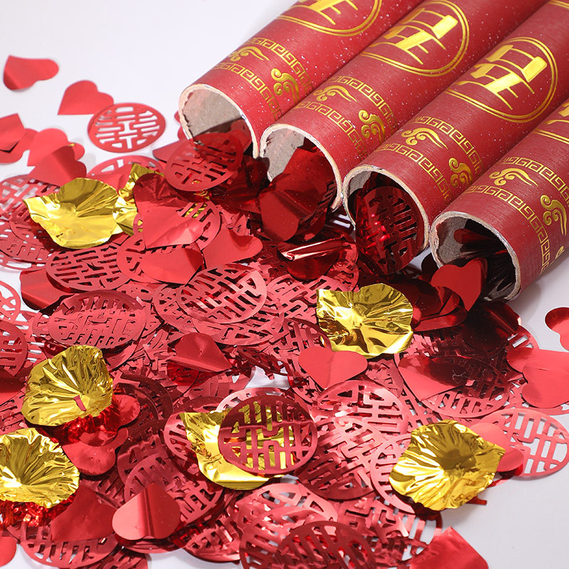 结婚礼炮彩花喷筒礼花手持小礼炮筒礼宾花婚庆花瓣雨婚礼用品大全