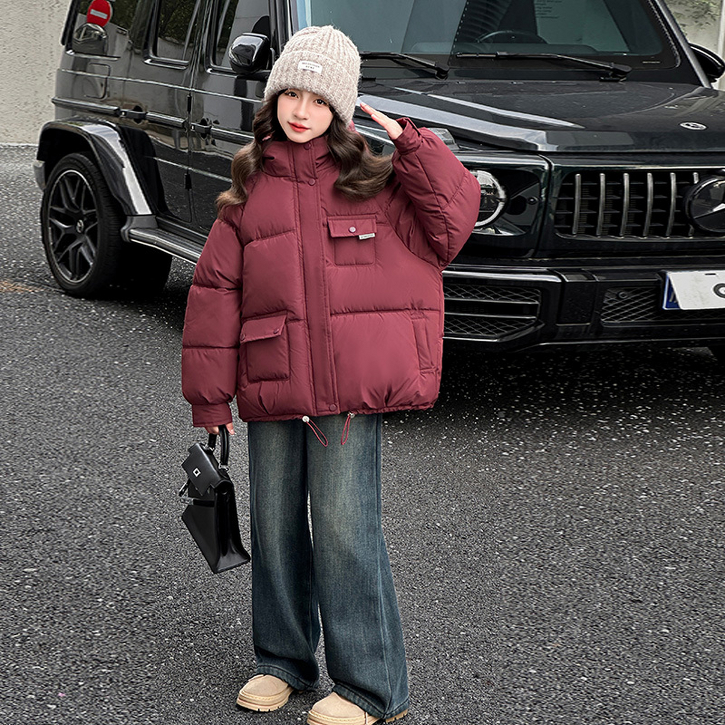 女童棉衣外套冬装2025新款洋气大童儿童加厚棉袄冬季女孩棉服上衣