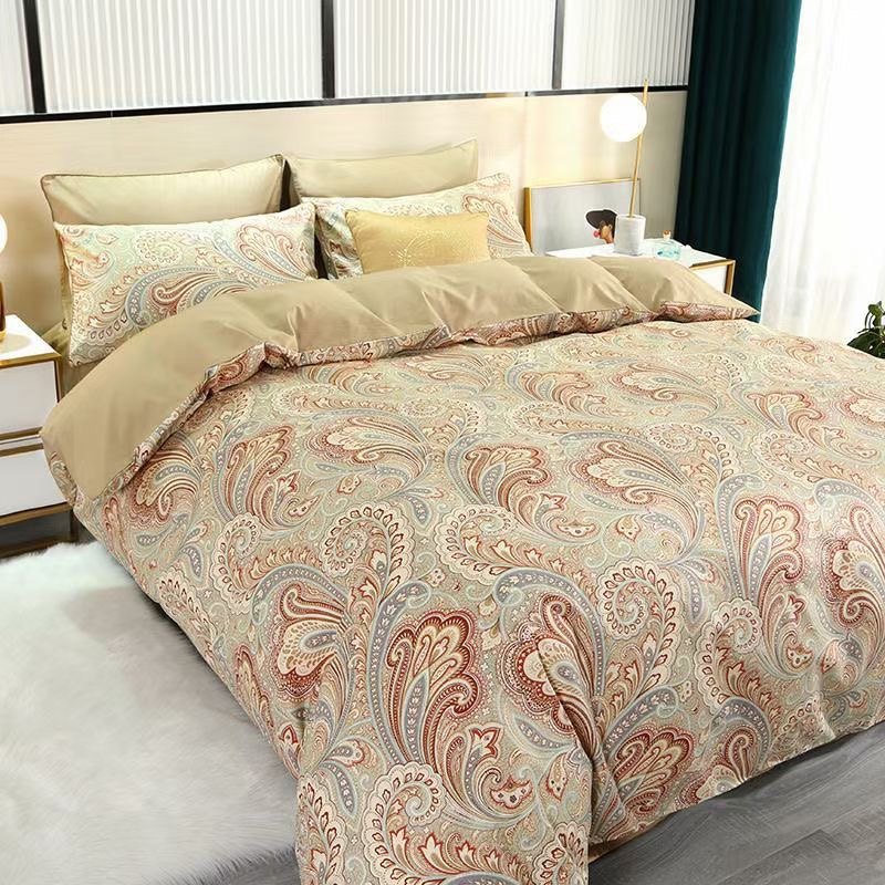 佩斯利复古花纹全棉四件套摩洛哥风美式60支长绒棉被单被罩床笠款