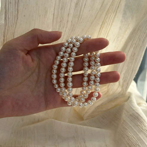 瑕疵款*不退换*天然淡水珍珠手链弹力绳巴洛克珍珠*完美主义慎拍