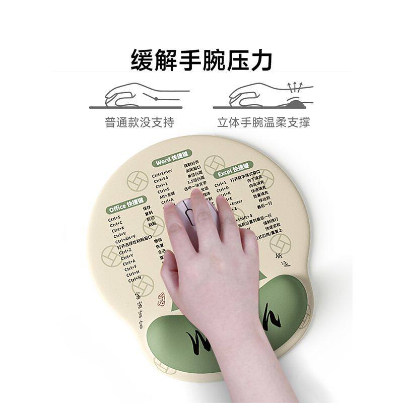 护腕鼠标垫护手托办公学习加厚手腕垫清新游戏键盘软垫鼠标手立体