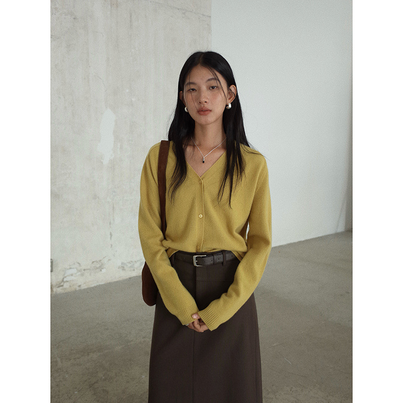 MMC DITION针织开衫女十三行秋季新款韩系宽松v领高级感羊毛毛衣