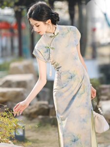 秋夏新款改良版新中式旗袍长款日常可穿复古少女气质连衣裙民国风