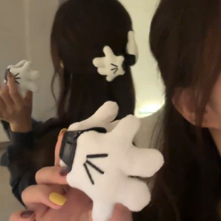 创意米奇手掌抓夹半扎发鲨鱼夹香蕉夹可爱发饰女童夹头发不伤