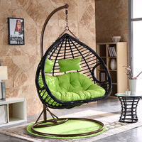 Double thickened hanging basket, indoor hanging chair, home rocking chair, outdoor swing, rattan chair, balcony cradle chair, lounge chair, hammock thumbnail 4