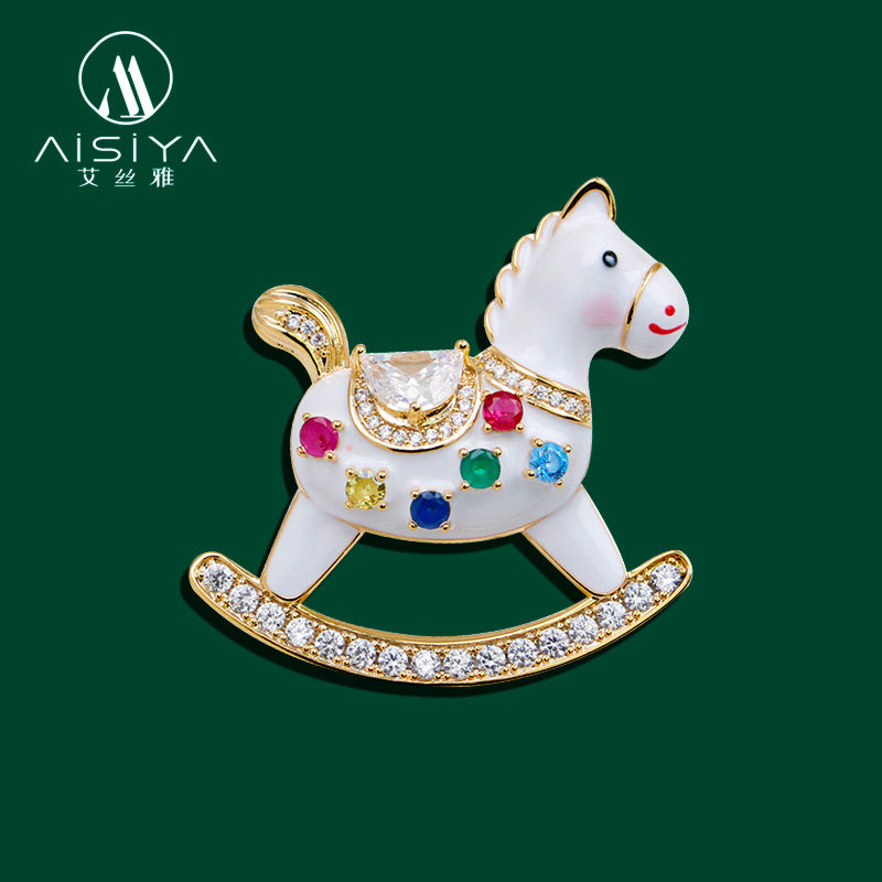 本命年小马驹胸针女可爱气质创意胸花衣服装饰新年礼物男高档配饰