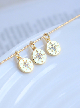 女铜包金保色吊坠小挂件diy配件