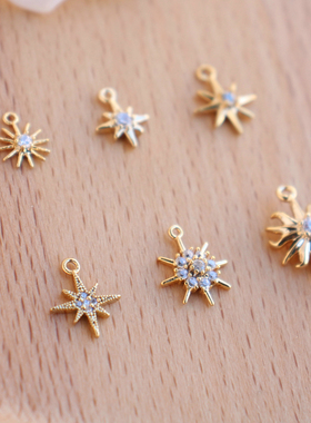 14k包真金保色镶嵌diy多手工