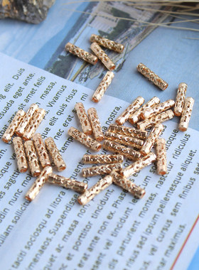 14k包金保色配件镂空管花柱子3*12.5mm复古手工diy饰品散珠配饰