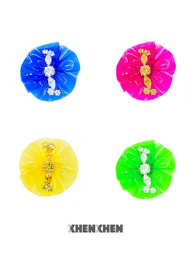 XHENXHEN官方店嗒哒打大丽花系列pvc原创设计宝石克莱因蓝色戒指