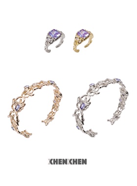 XHENXHEN蝴蝶肌理系列镂空巴洛克叠戴小众手镯，戒指