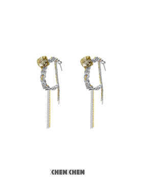 XHENXHEN于文文同款春分pvc流苏大耳圈新中式气质耳钉原创设计