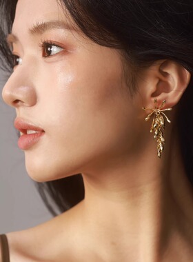 xhenxhen岁岁系列木子洋同款繁花麦穗时尚无耳洞小众设计师耳钉